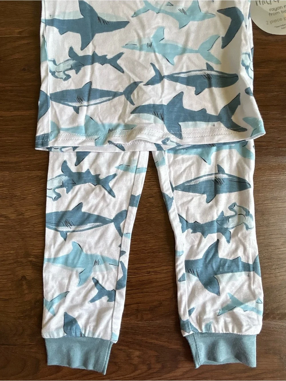 Milkberry Short Sleeve and Pants Bamboo Pajama Set Sharks 18m